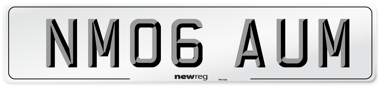 NM06 AUM Number Plate from New Reg